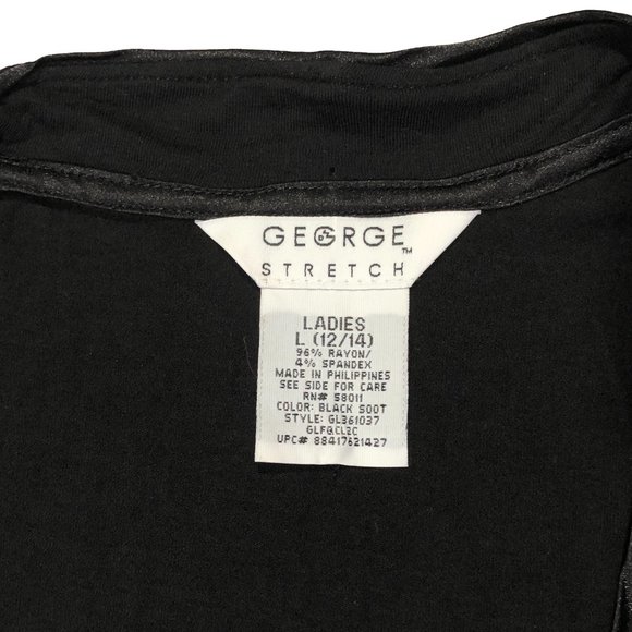George Stretch Womens Size L Black V-Neck Tank Top - Picture 4 of 7
